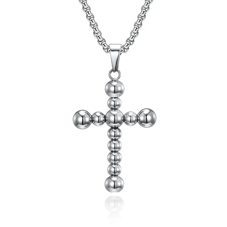 Basic Classic Style Cross Titanium Steel Polishing Men's Pendant Necklace