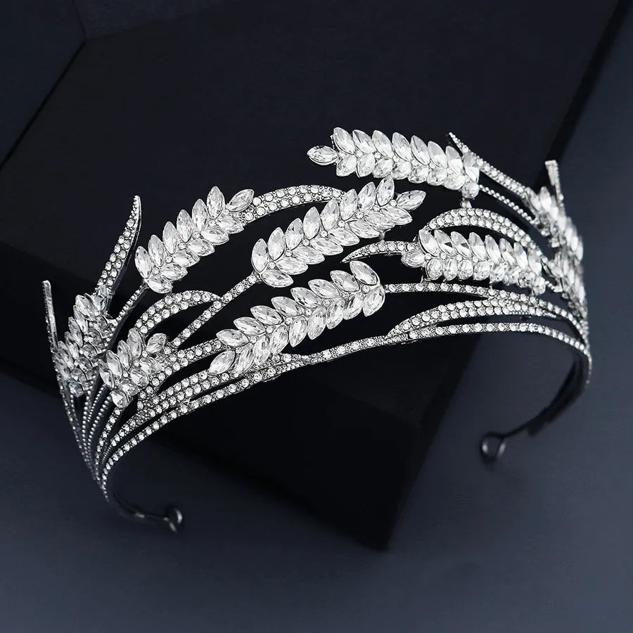 korean headdress wheat ear rhinestone bridal crown wedding dress accessories