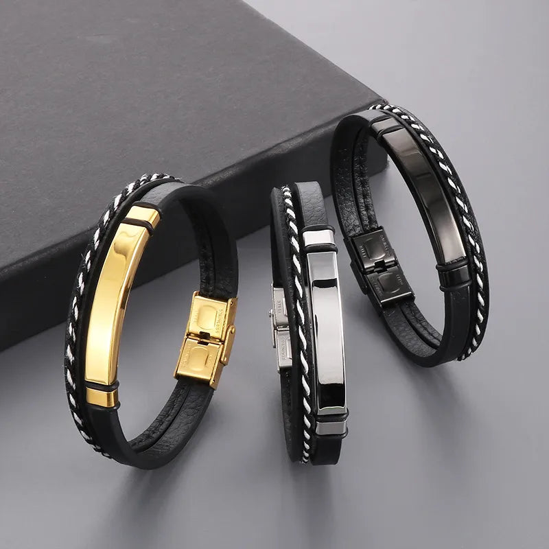 Simple Style Twist Titanium Steel Plating 18K Gold Plated Men's Bangle