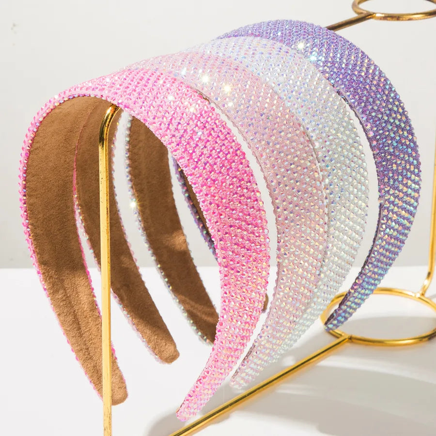 Sweet Women's Solid Color Rhinestone Hair Band