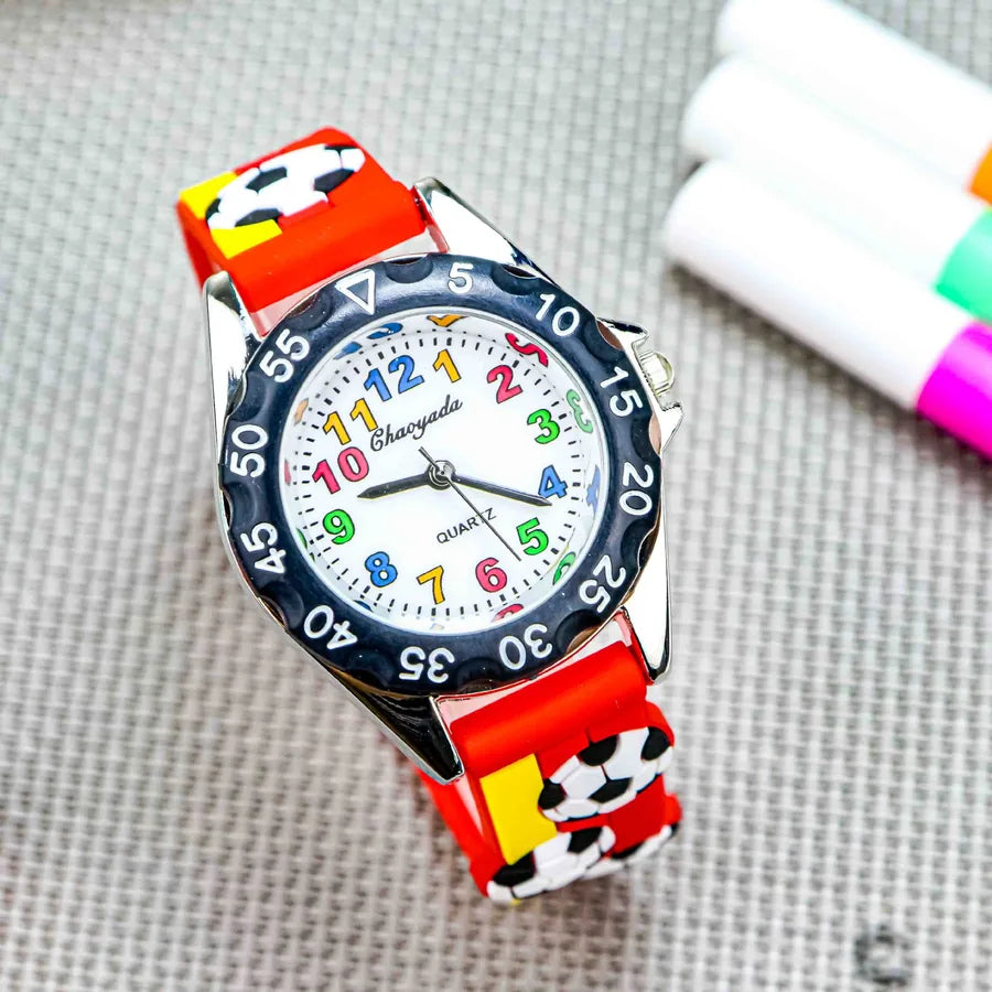 Fashion Football Children's Luminous Watch Kindergarten Only Look at Time Electronic Watch Boys Outdoor Sports Waterproof Tide Watch