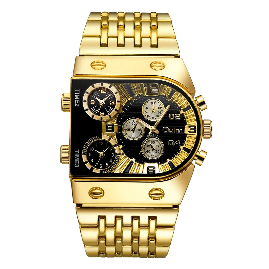 casual round single folding buckle quartz men's watches