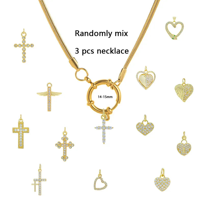Wholesale Jewelry Vacation Classic Style Pentagram Letter 302 Stainless Steel 18K Gold Plated snake chain Pendant Necklace