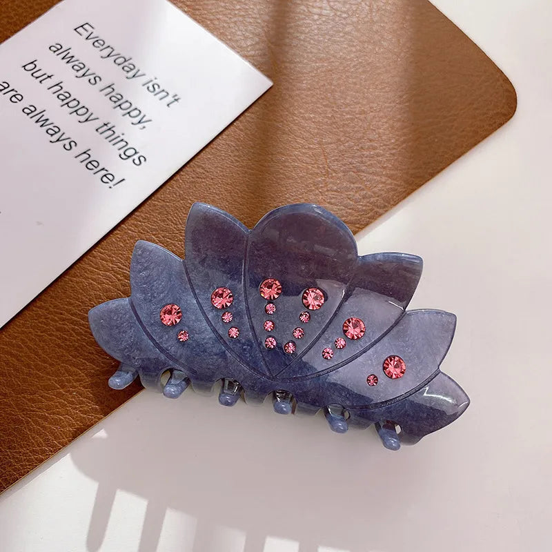 Dove Acetate Board Diamond Embedded Hair Clip New Style Top Bun Shark Clamp Women's Luxury Feeling Hair Accessories
