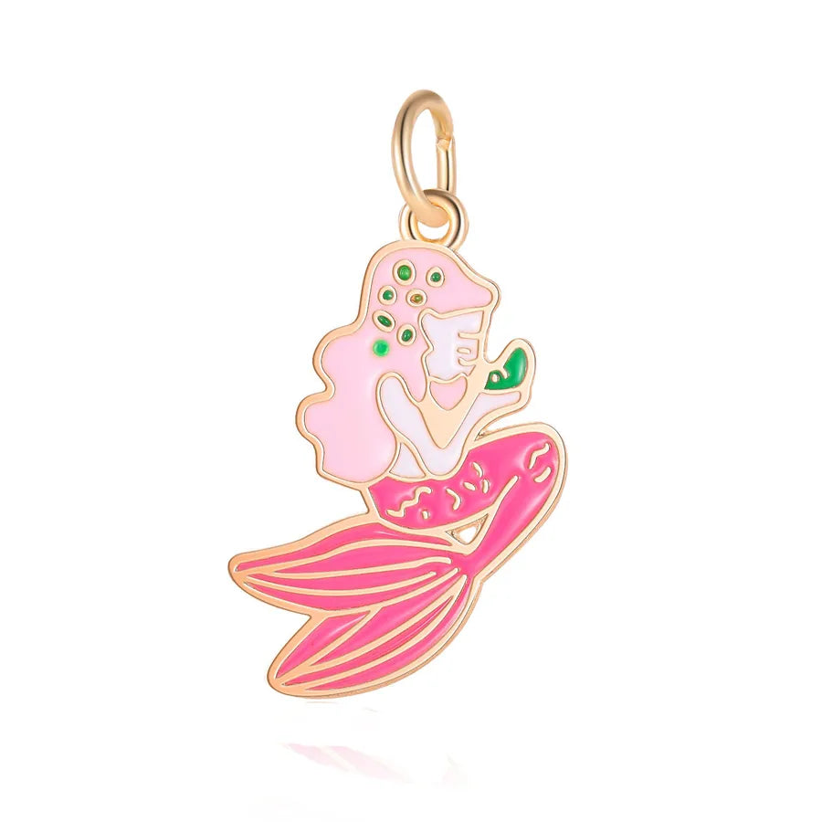 1 Piece Diameter 10mm Alloy Coconut Tree Heart Shape Bow Knot Pendant