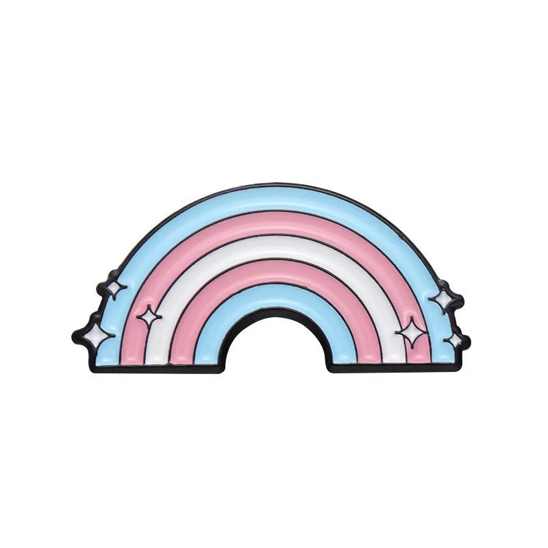 Creative Cartoon Rainbow Chest Pin Set Zinc Alloy Painted Cloud Shape Fashionable Men Women Lapel Pins Bag Decorations