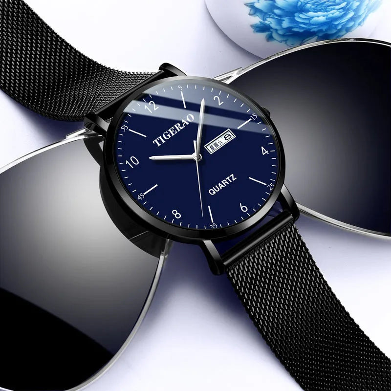 korean style geometric jewelry buckle quartz men's watches