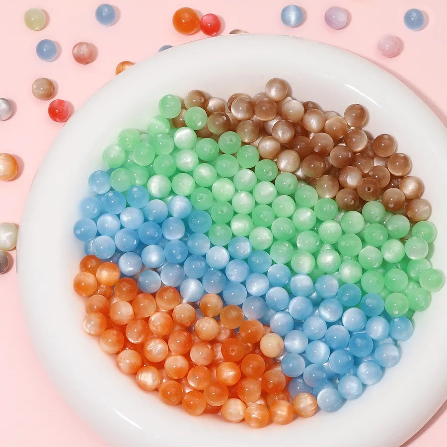8/10/12 resin imitation cat eye beads handmade DIY jewelry accessories bracelet necklace beaded loose beads material