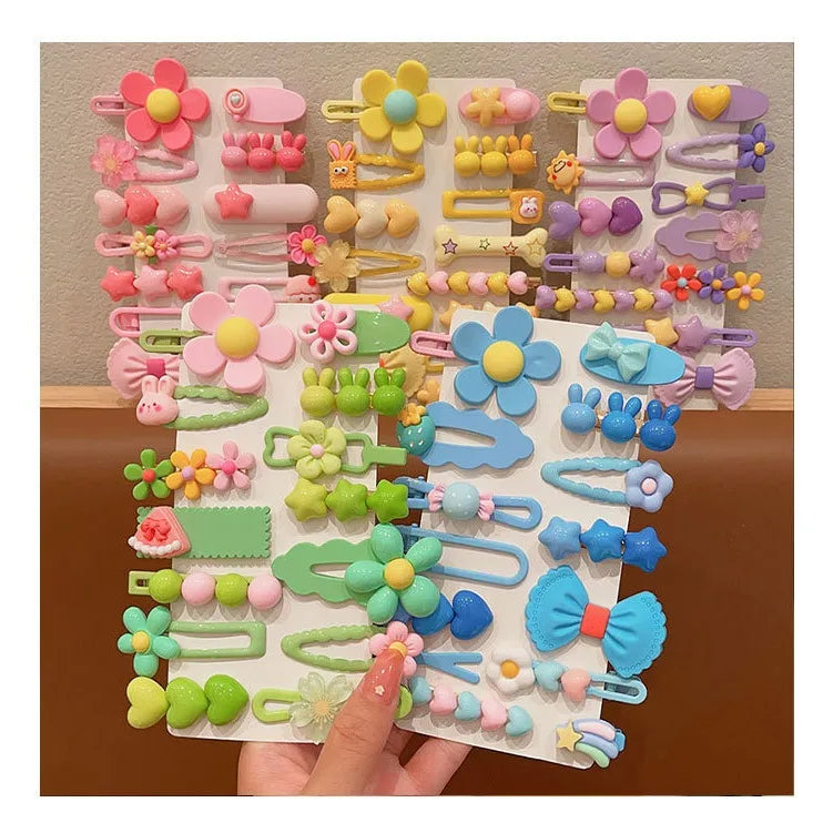 New Children's Candy Color Sweet Hairpin Cute Flower Bangs Side Clip Baby's Hair Breaking Hairpin Hair Accessories