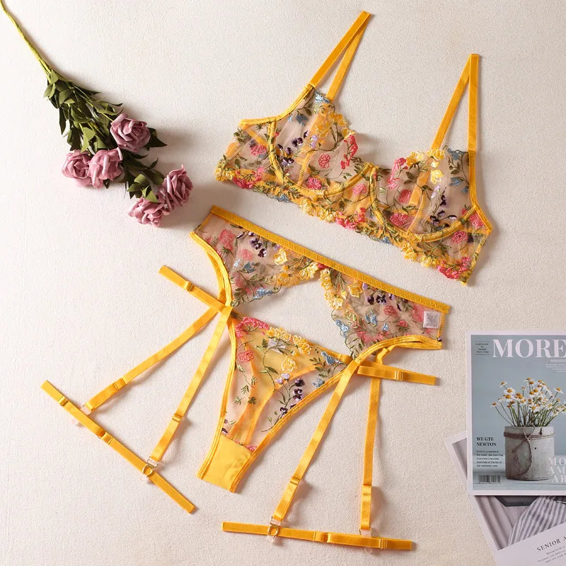 flower lace bras sexy thong sexy lingerie