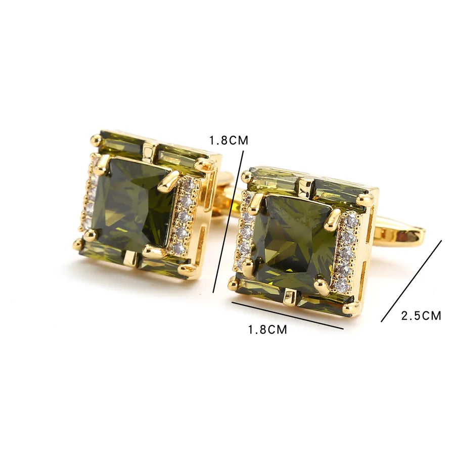 Simple Style Square Alloy Inlay Zircon Unisex Cufflinks 1 Pair