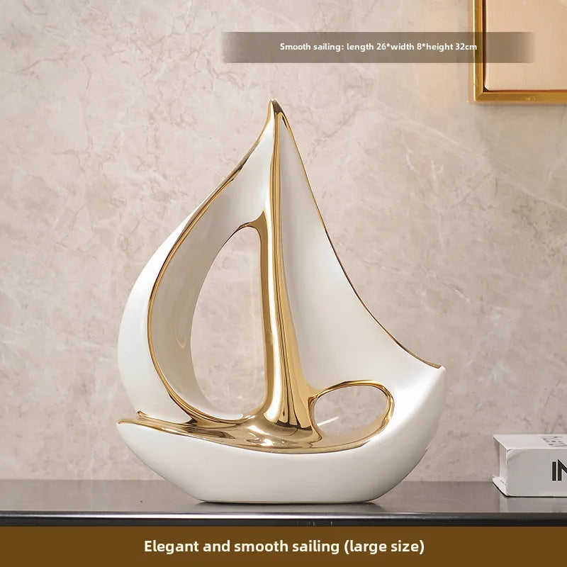 Smooth sailing wine cabinet decoration suit light luxury style high-end home living room TV cabinet office decoration