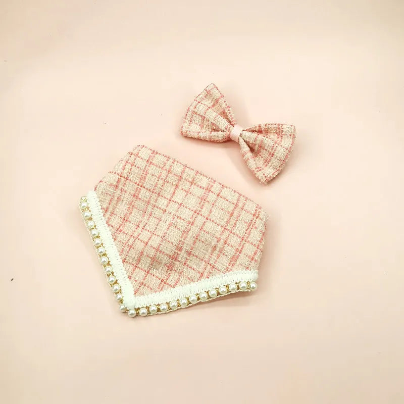 sweet polyester bow knot pet scarf