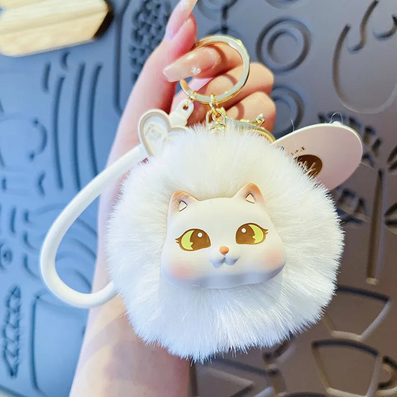 Creative Plush Cat Keychain Cute Cartoon Student Bag Pendant Doll Machine Small Gift