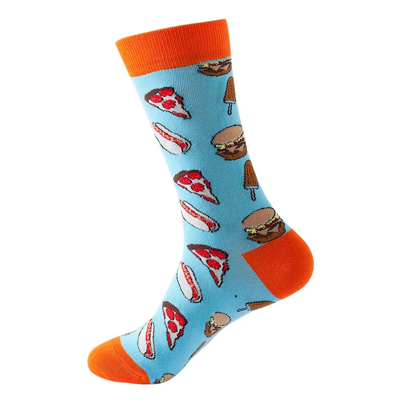 unisex casual cartoon nylon cotton jacquard crew socks 1 set