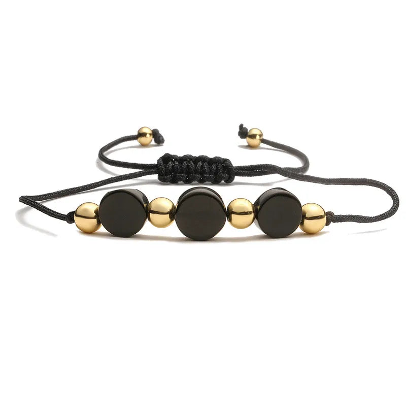 Classic Style Geometric natural stone turquoise Tiger Eye Drawstring Bracelets In Bulk