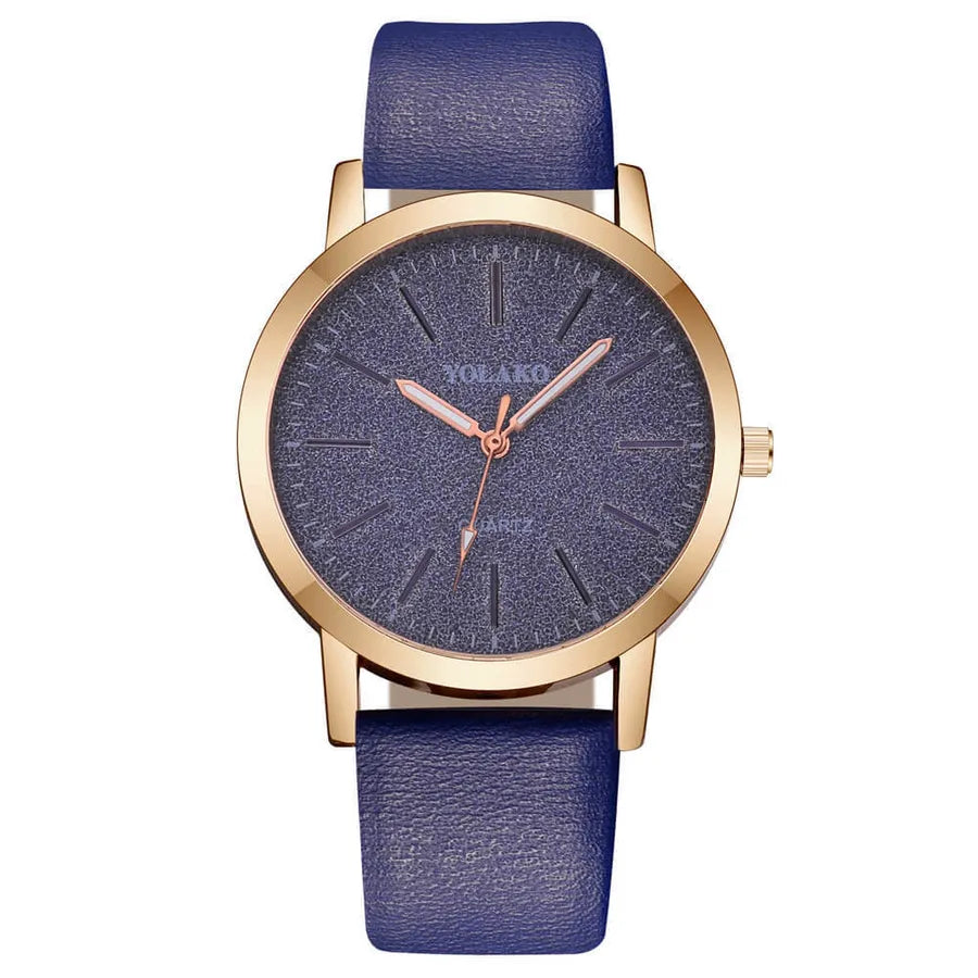 Casual Solid Color Buckle Quartz Women's Watches