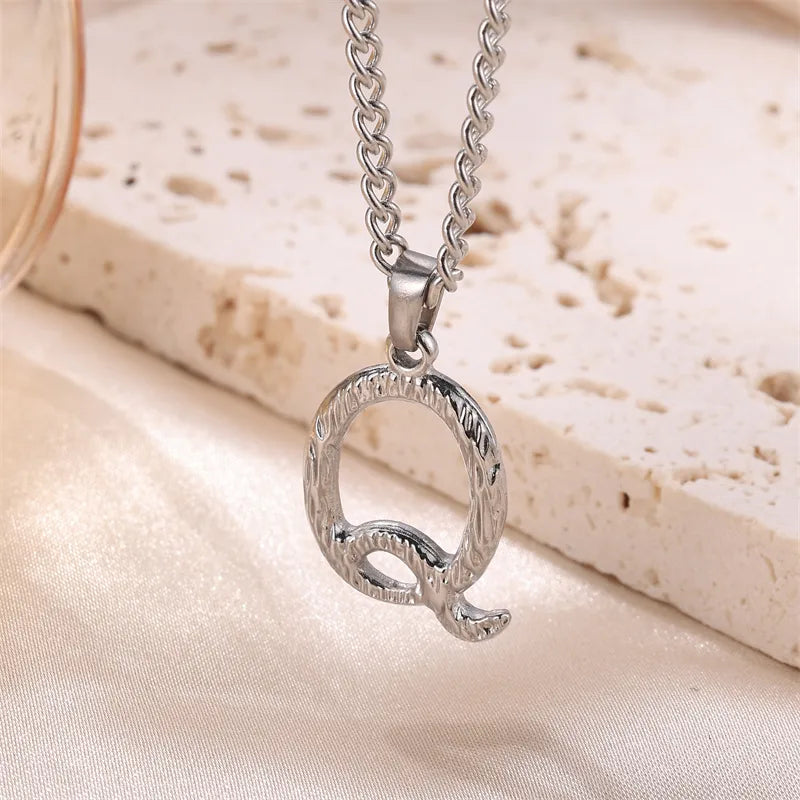Wholesale Jewelry Sweet Simple Style Artistic Letter 201 Stainless Steel 304 Stainless Steel 18K Gold Plated Plating Pendant Necklace
