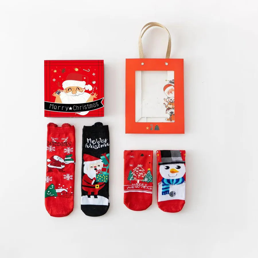 Christmas Simple Style Classic Style Women's Color Block Cotton Ankle Socks 1 Set