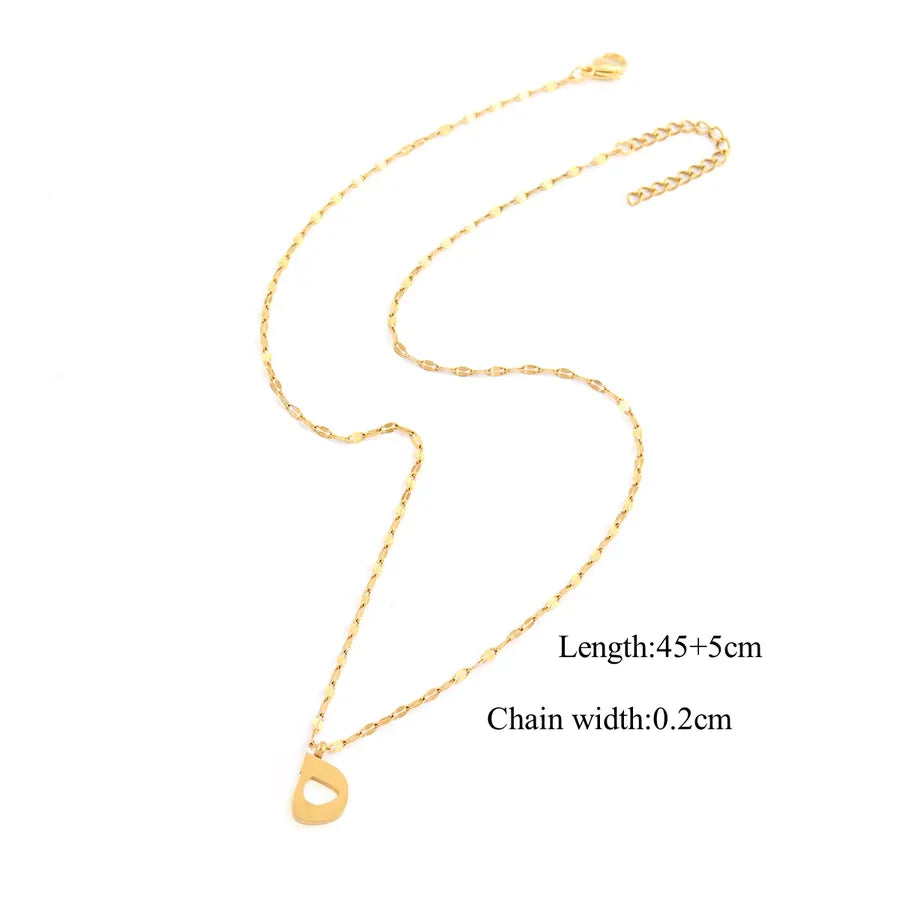 Wholesale Jewelry Casual Simple Style Arabic Letters 201 Stainless Steel 304 Stainless Steel Lip Chain Pendant Necklace