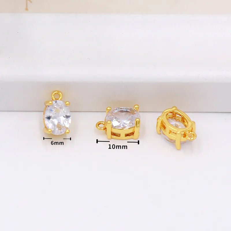 1 Piece Copper Zircon Flower Bow Knot Pendant