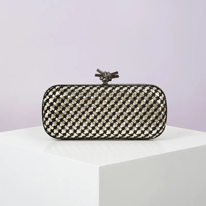 colour Black Blue Pu Leather Polyester Geometric Evening Bags