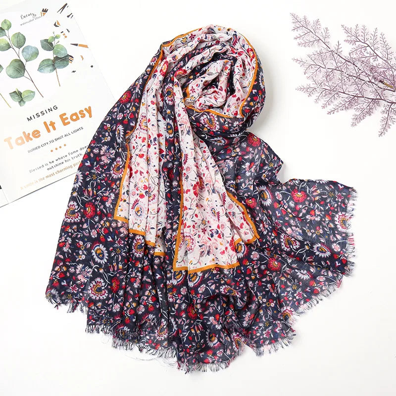 Women's Ethnic Style Color Block Polyester Scarf