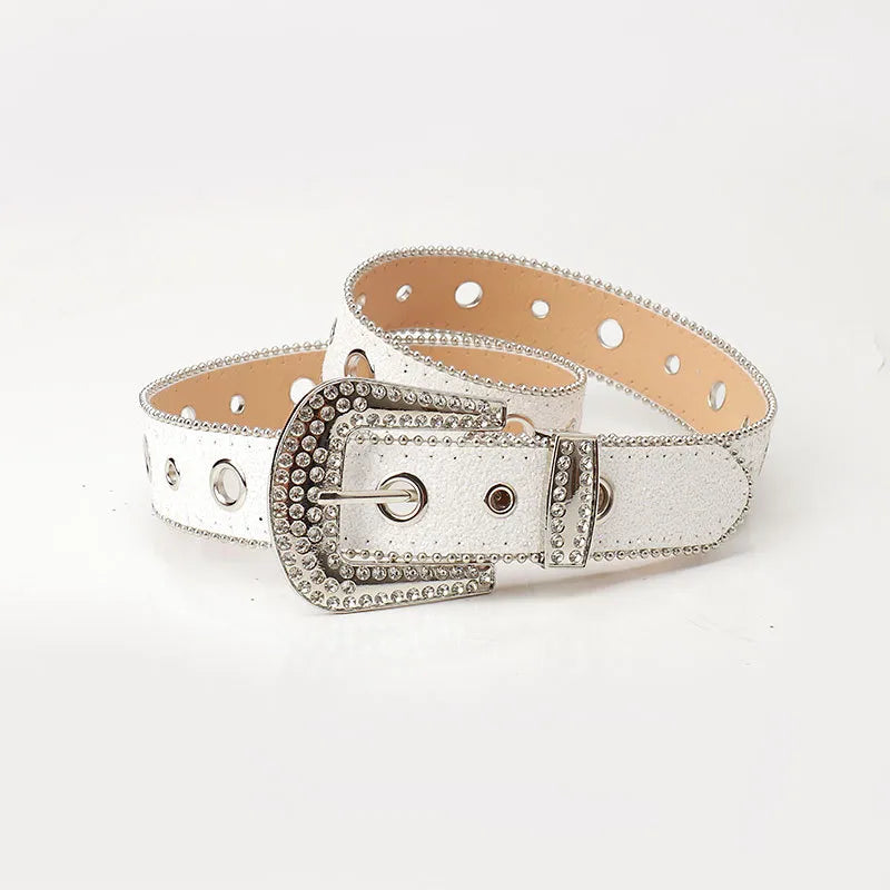 Punk Streetwear Solid Color Imitation Leather Alloy Women's Leather Belts