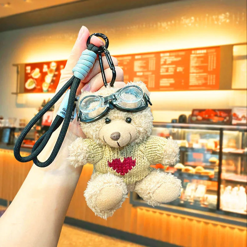 Cartoon Style Bear Polyester Women's Keychain