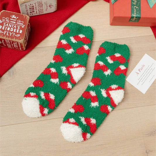 Christmas Christmas Women's Cartoon Polyester Jacquard Crew Socks A Pair