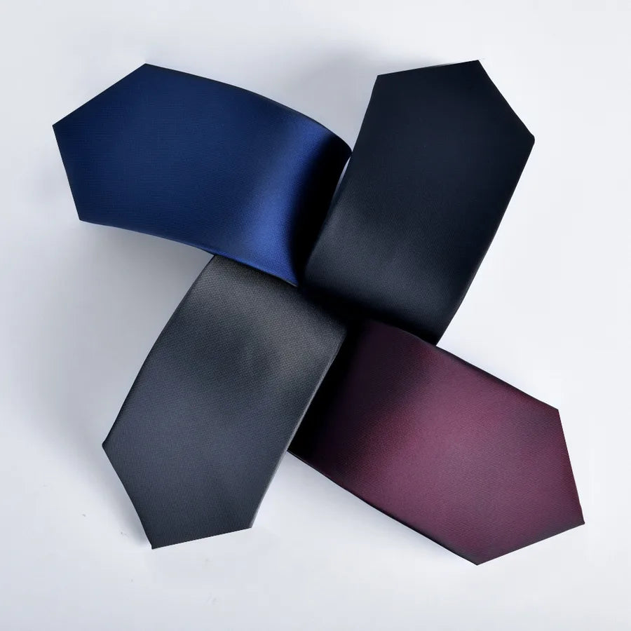 business solid color polyester men's tie
