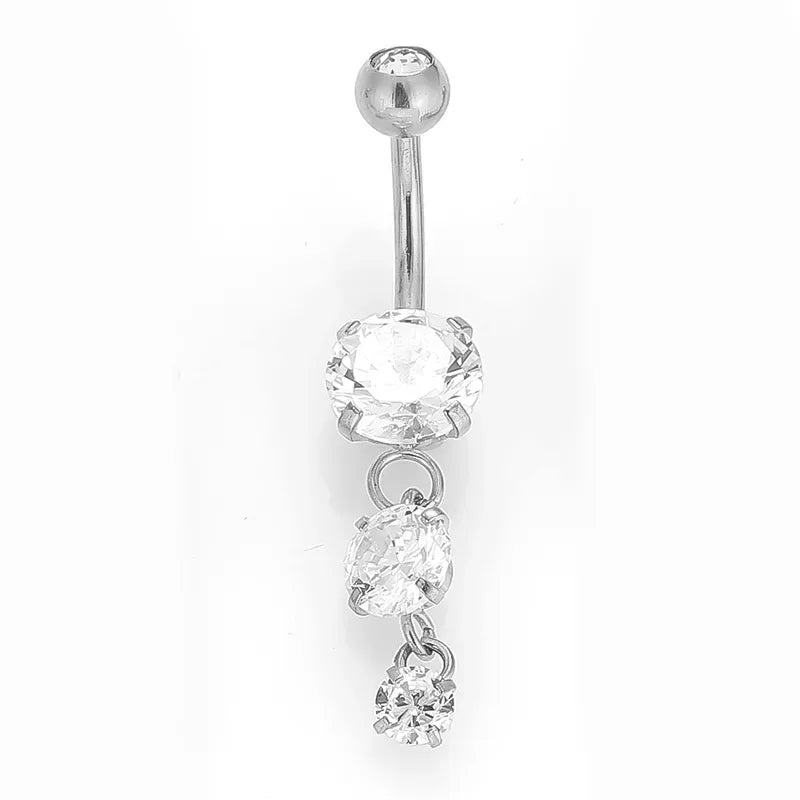 1 Piece Belly Rings Nordic Style Sexy Simple Style Star Mermaid 316L Stainless Steel  Polishing Zircon 18K Gold Plated