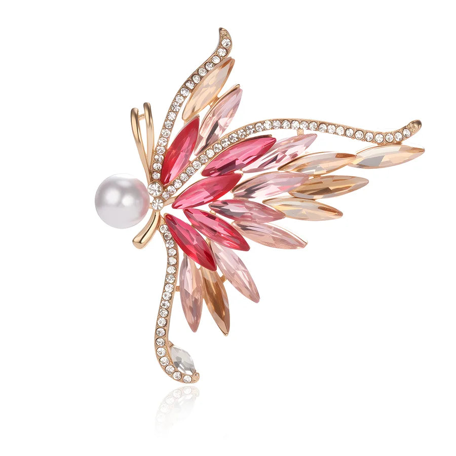 Elegant Pearl Alloy Flower Brooch Pin Women's Personality Design Lapel Pin Cute Romantic Animal Floral Pattern Office Selfie Suitable All Seasons