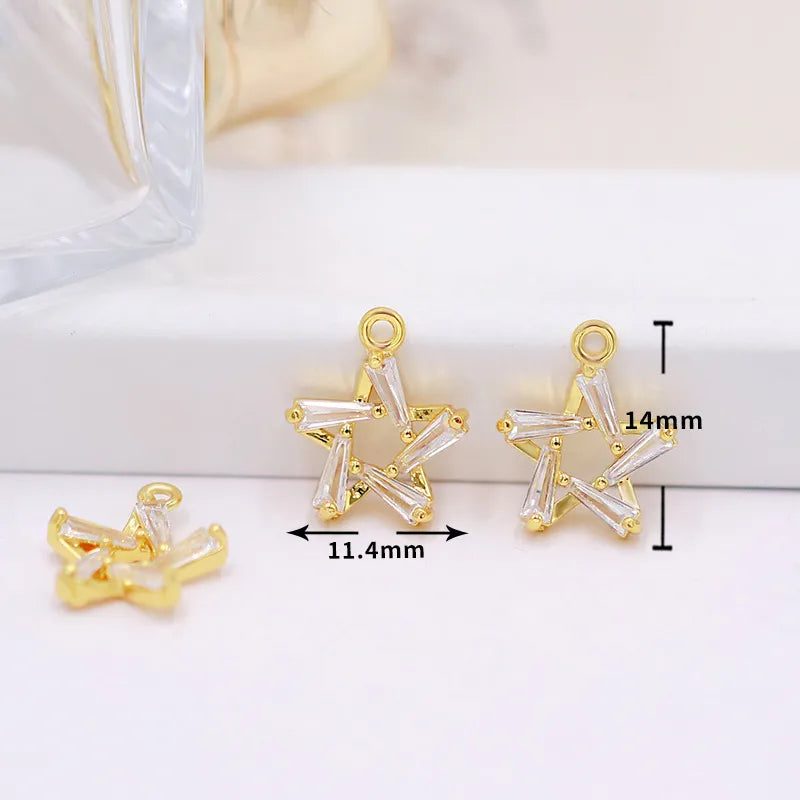 1 Piece Copper Zircon Flower Bow Knot Pendant