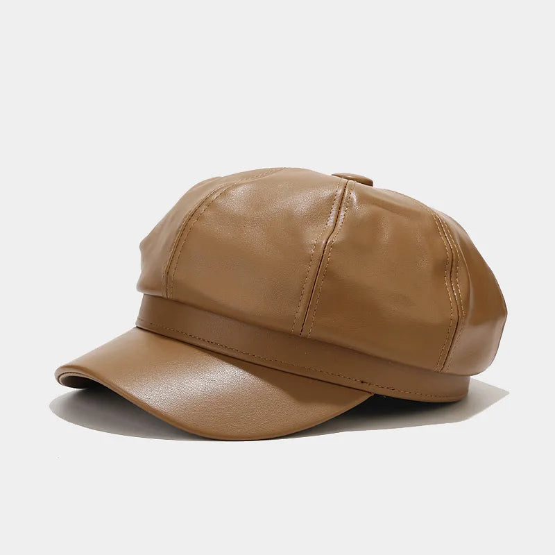 women's retro solid color curved eaves ivy cap