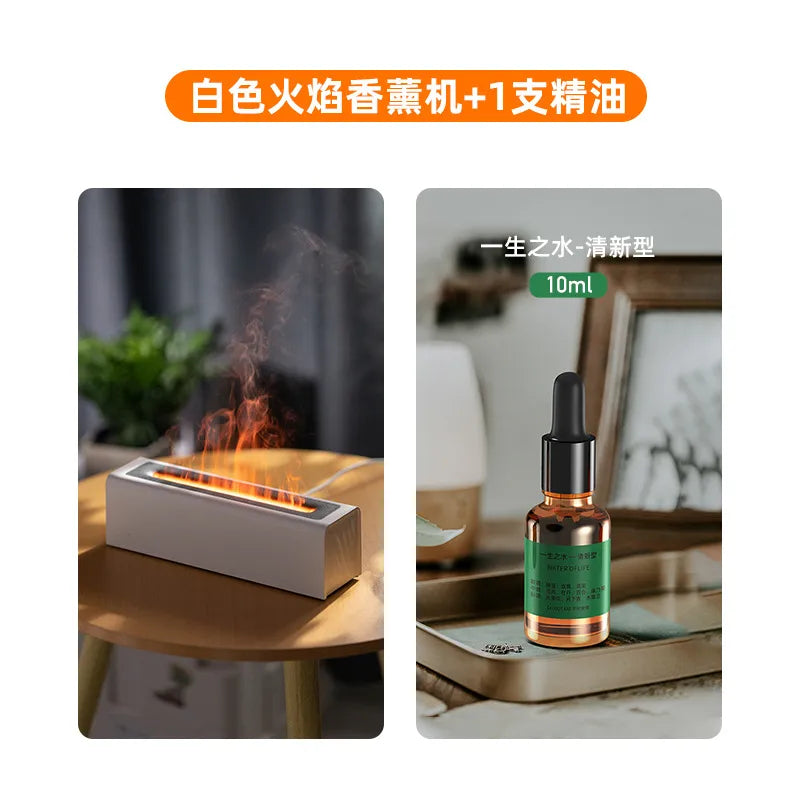 colorful 3d simulation flame aromatherapy Machine usb home office atmosphere air humidifying flame humidifier