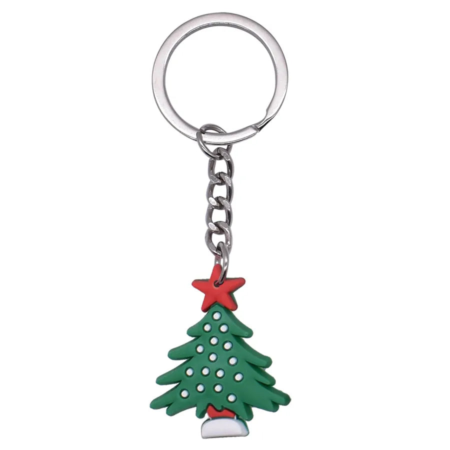 Cartoon Style Cartoon Character Christmas Hat Christmas Socks PVC Metal Christmas Women's Bag Pendant Keychain