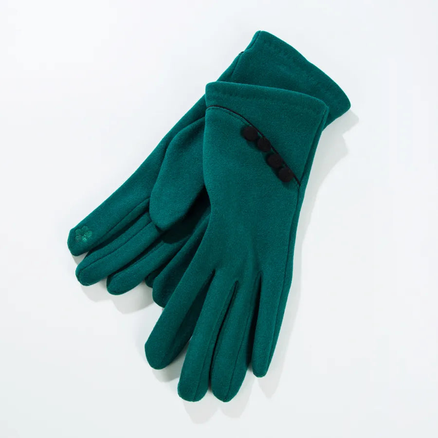 women's elegant solid color polyester cotton gloves 1 pair
