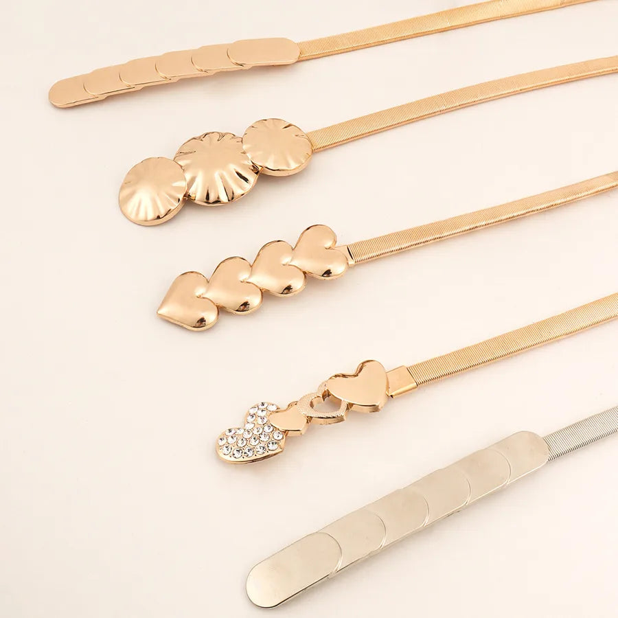 fashion geometric heart shape metal women's chain belts