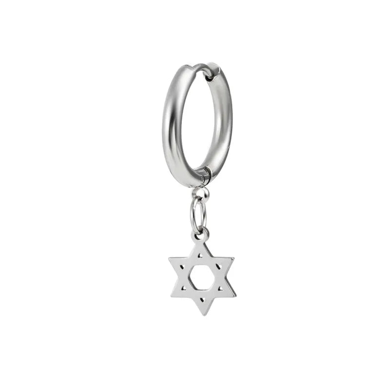 fashion cross heart shape stainless steel polishing drop earrings 1 piece