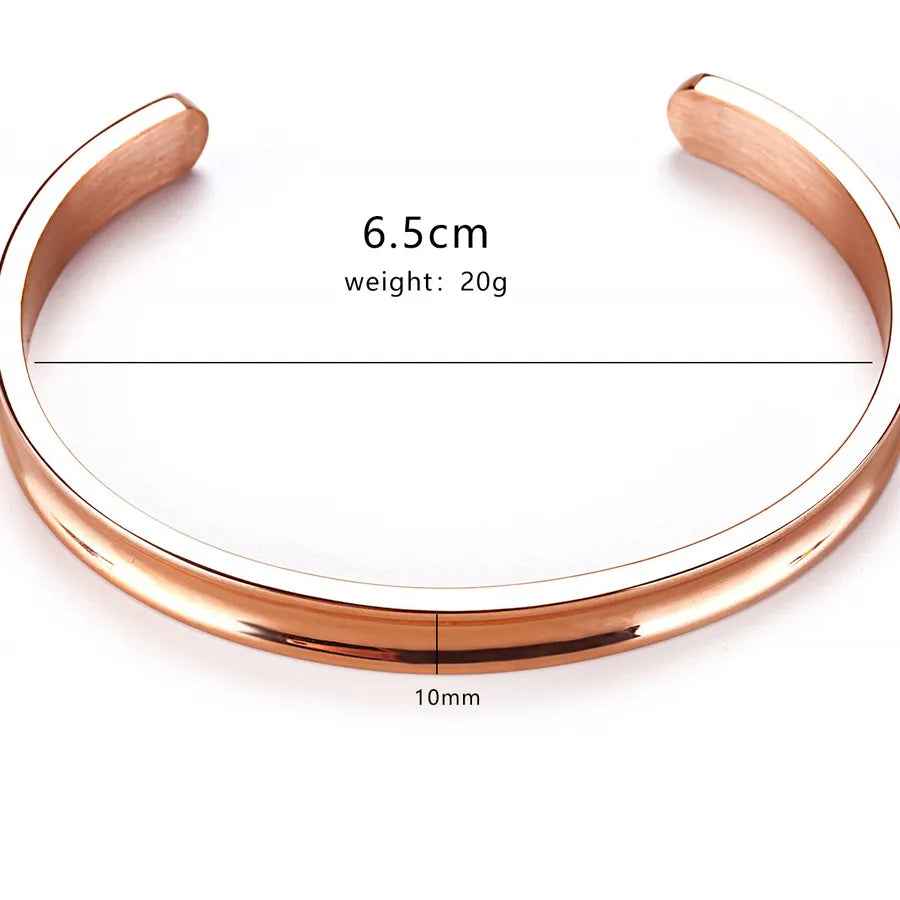 cute simple style classic style c shape stainless steel plating rose gold plated gold plated women's men's bangle