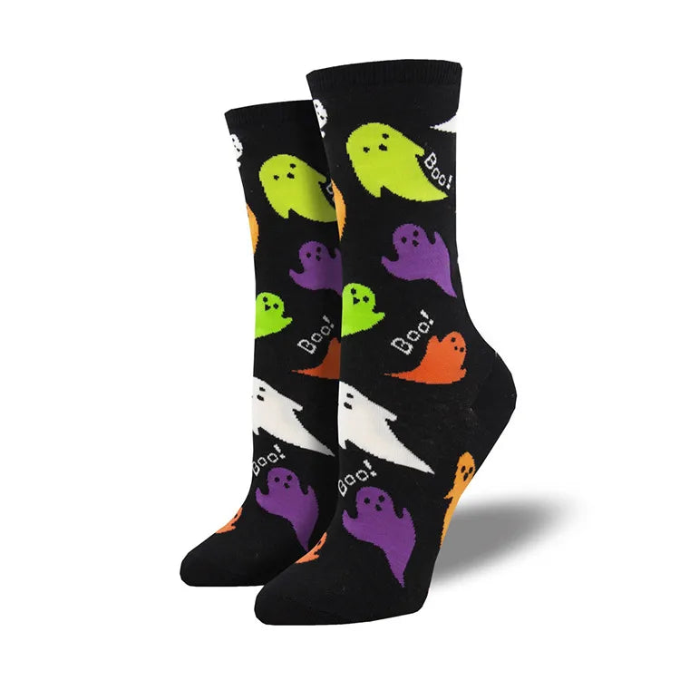 Halloween Cartoon Style Unisex Cartoon Cotton Crew Socks A Pair