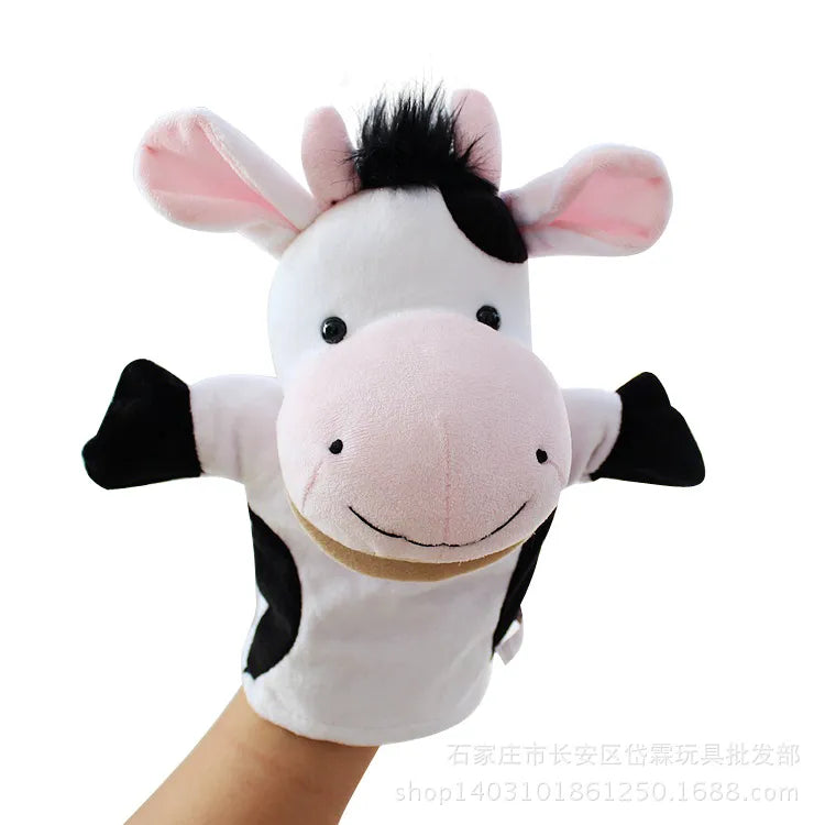 Can open mouth cartoon animal plush hand puppet parent-child toy mouth can move a variety of styles  spot mixed batch