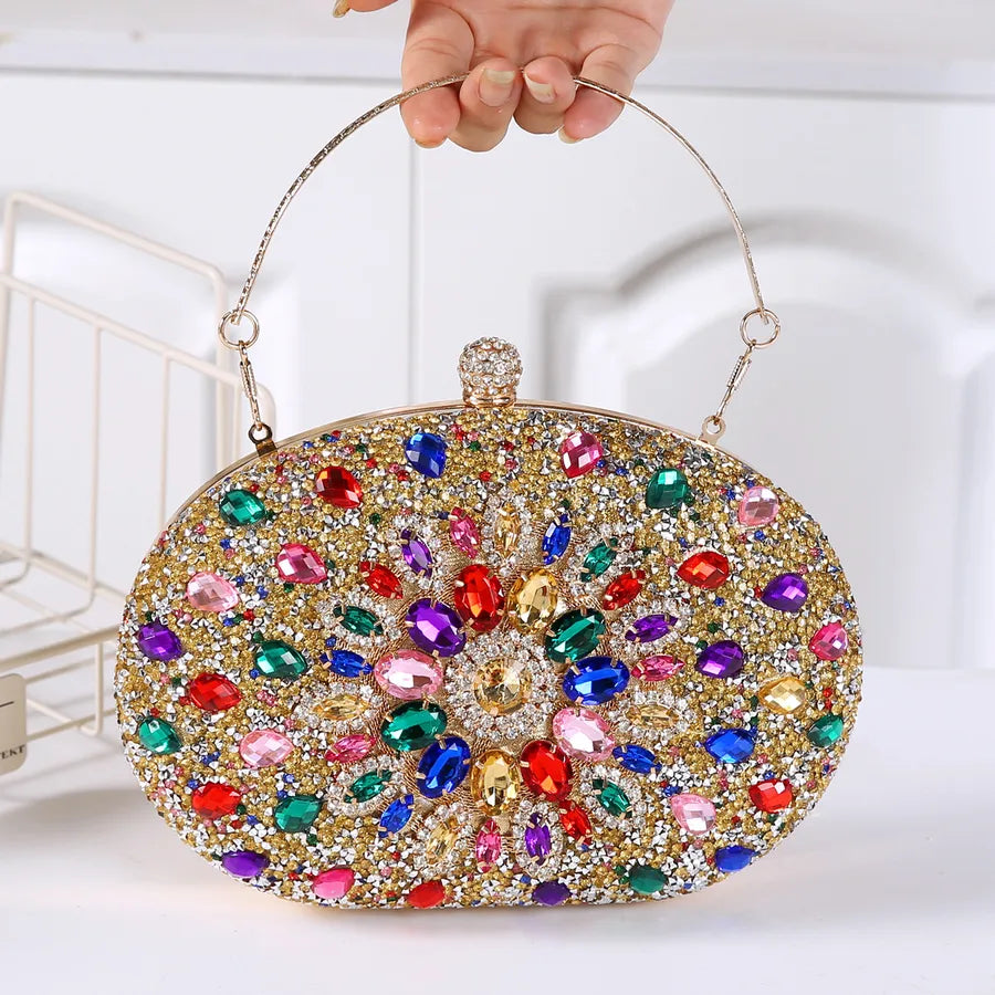 Pu Leather Printing Oval Evening Bags