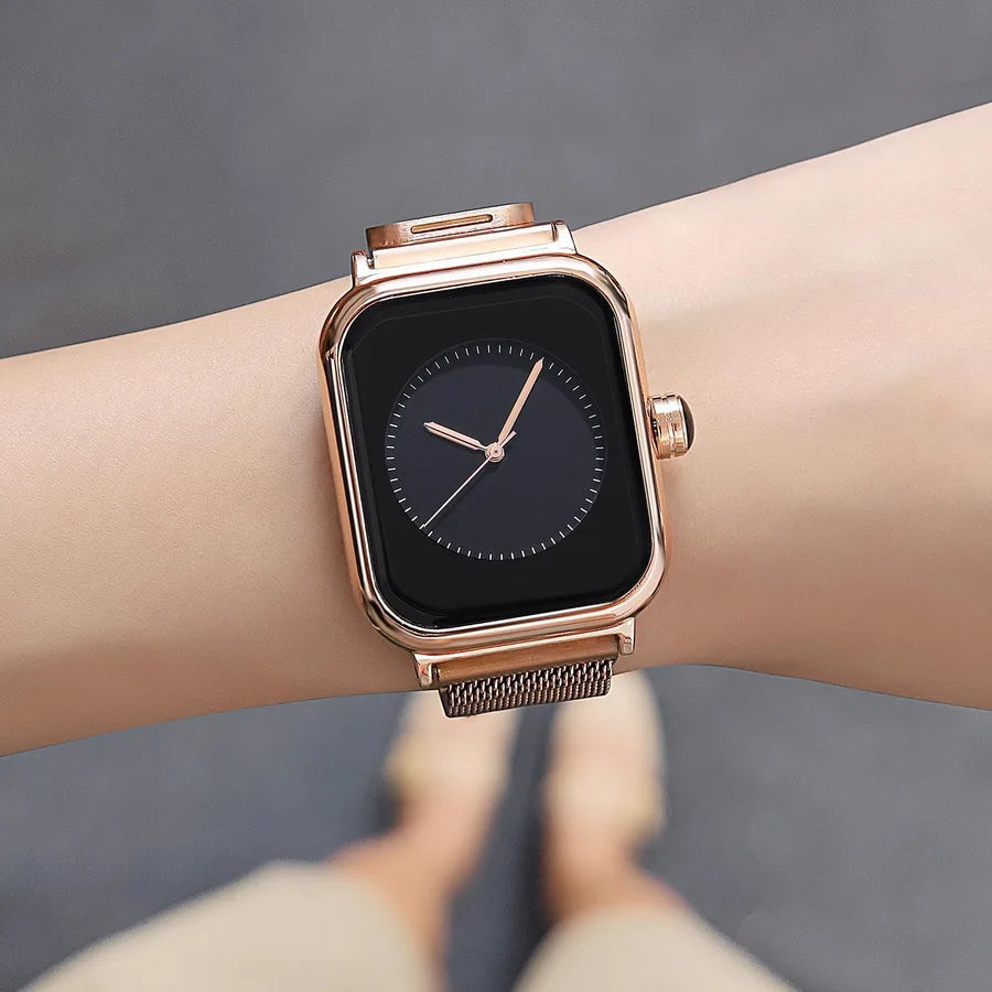 fashion square buckle quartz women's watches