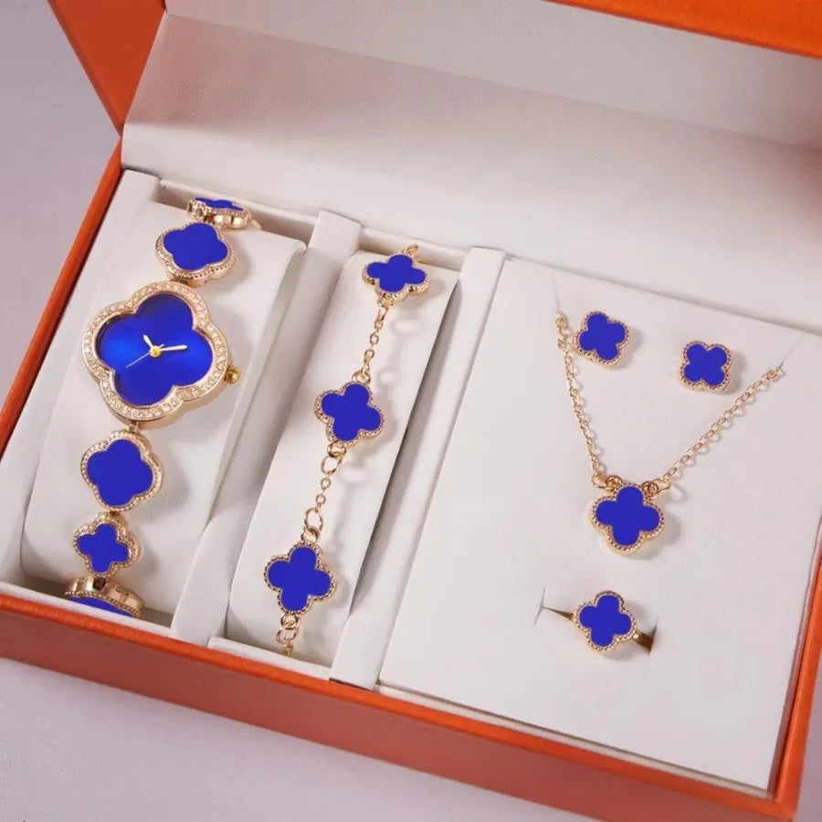Casual Heart Shape Buckle Quartz Watch Jewelry Sets Women's Watches