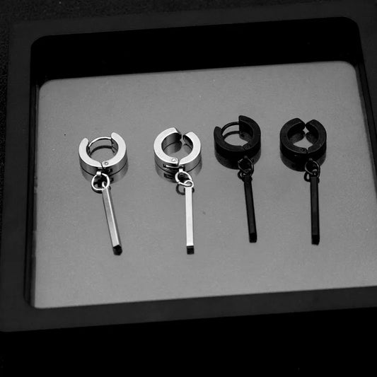 1 piece simple style geometric plating stainless steel drop earrings
