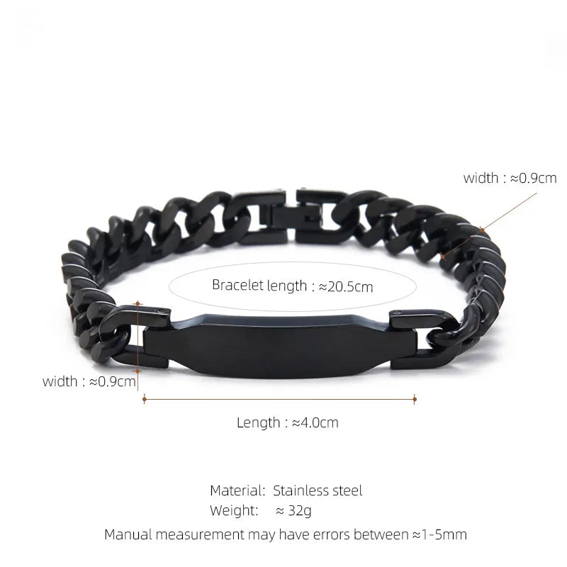Hip-Hop Geometric 304 Stainless Steel Plating Men's Bracelets Men Chain Bracelets