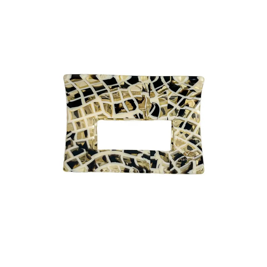 Elegant Square Hollow Out Hair Clip Women's Medium Size Acetate Shark Bite Hair Clip Simple Stylish Hair Accessories