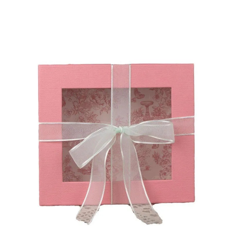 New Creative Window Opening Sky And Earth Cover Gift Box Butterfly Knot Fresh And Delicate Souvenir Box Luxury Special Paper
